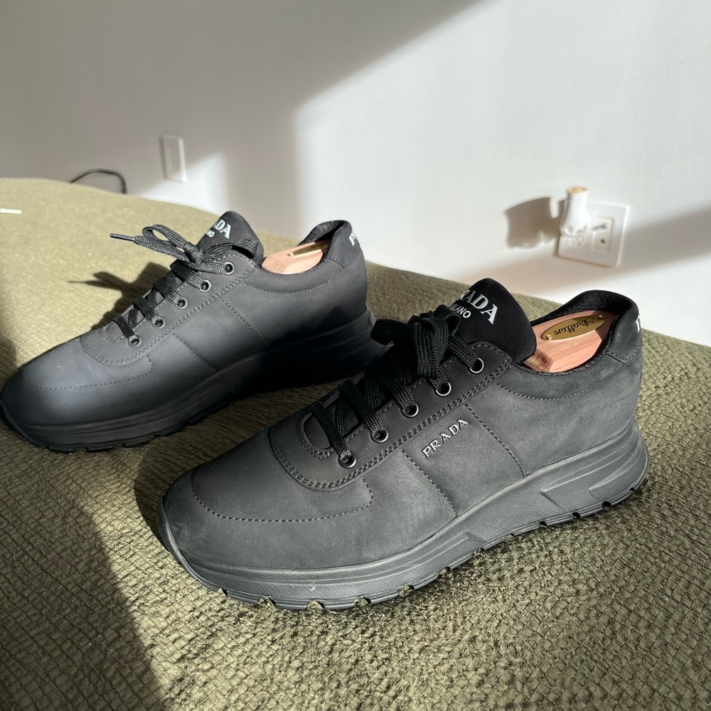 #Prada triple black trainers